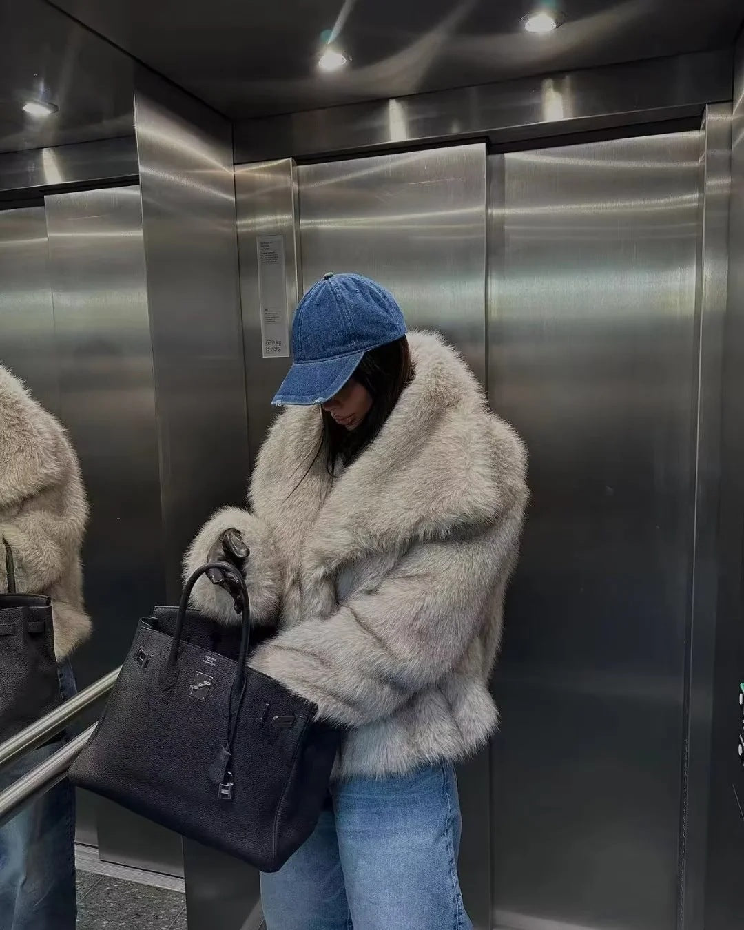 Cappotto invernale in pelliccia sintetica simile al visone