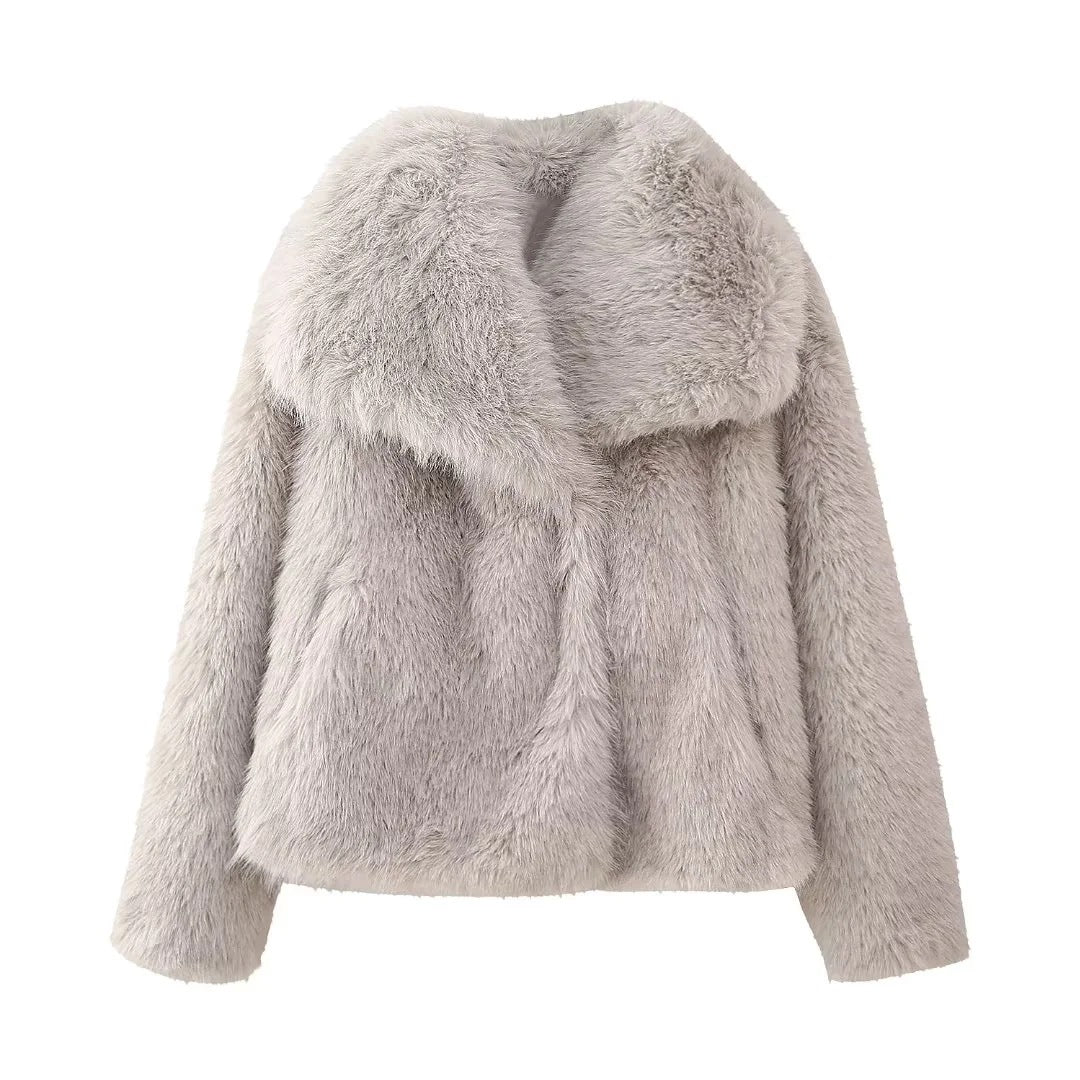 Cappotto invernale in pelliccia sintetica simile al visone