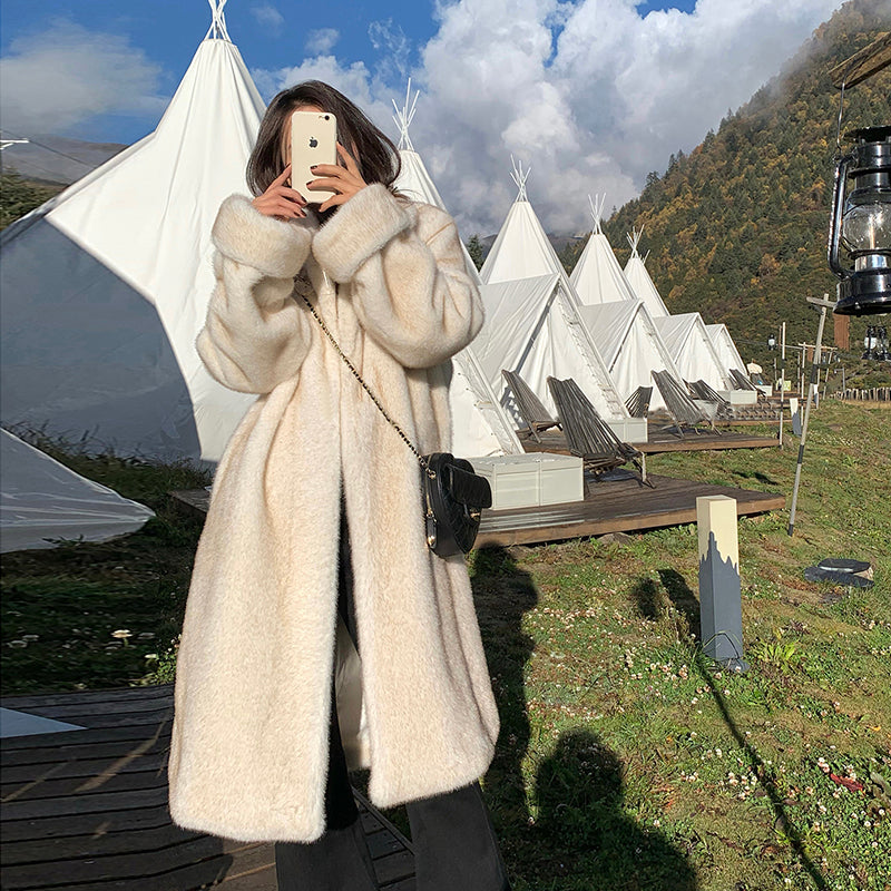 Pelliccia di visone femminile invernale Pelliccia di protezione ambientale in pelle artificiale