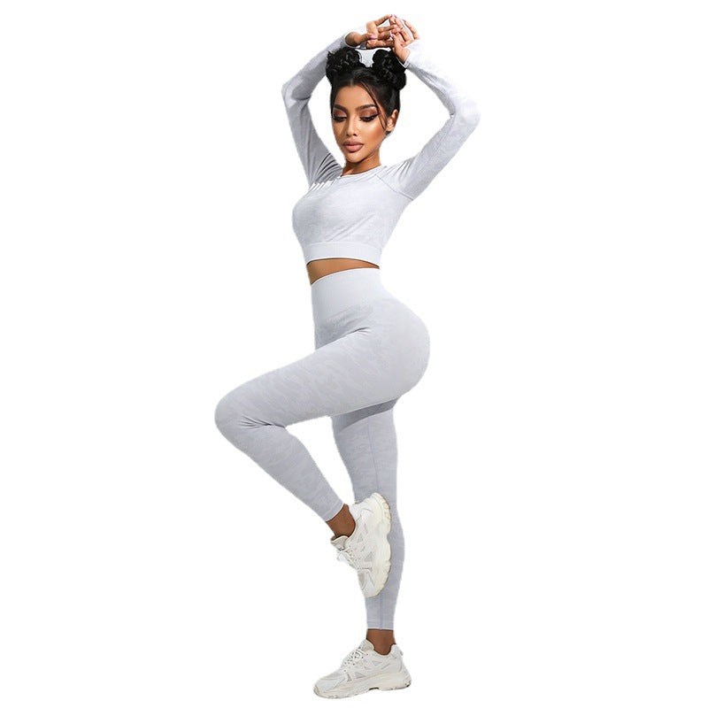 Coordinato alla moda da donna Abbigliamento sportivo attillato a vita alta per yoga