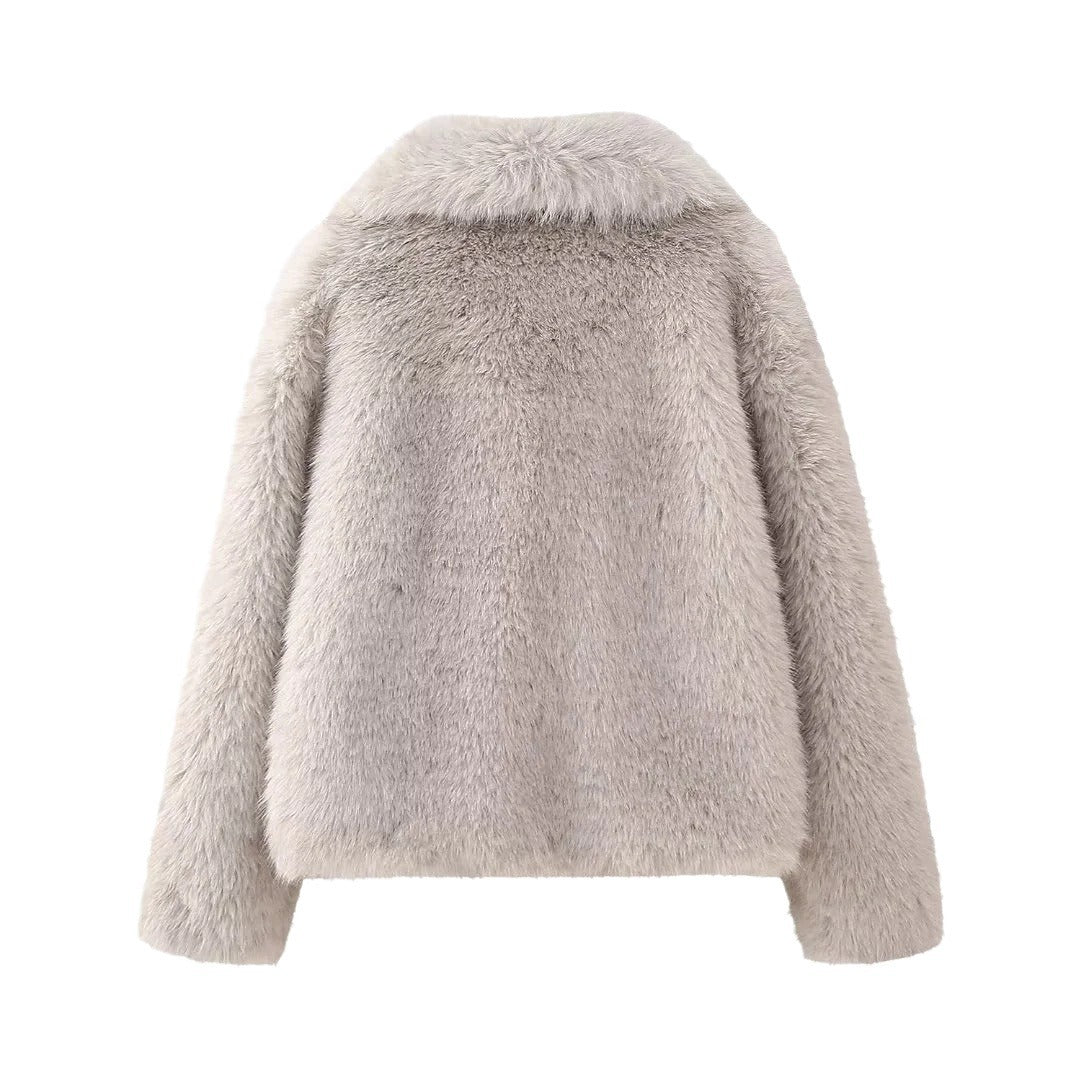Cappotto invernale in pelliccia sintetica simile al visone